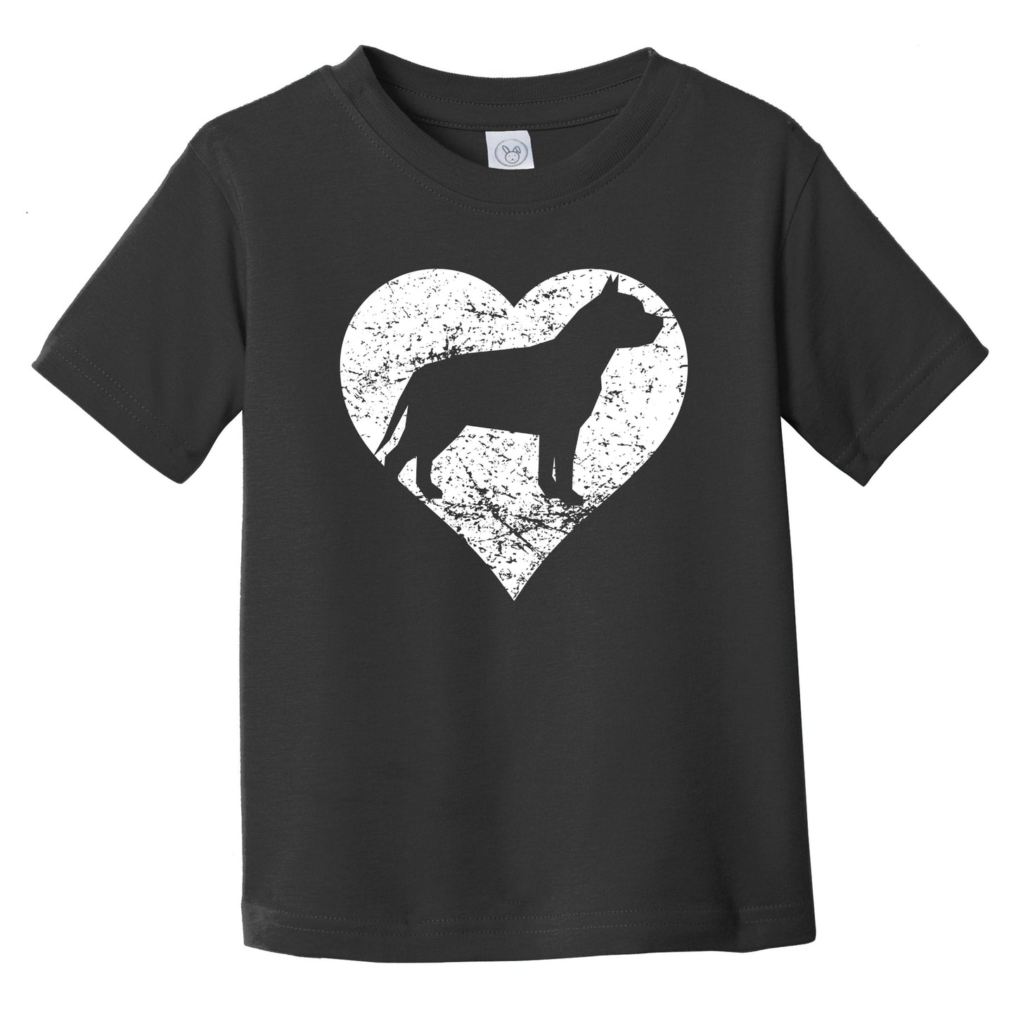 Distressed Pit Bull Heart Dog Owner Graphic Infant Toddler T-Shirt