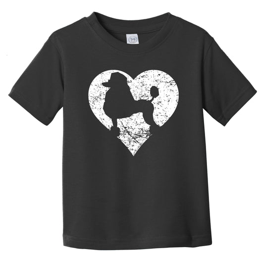 Distressed Poodle Heart Dog Owner Graphic Infant Toddler T-Shirt