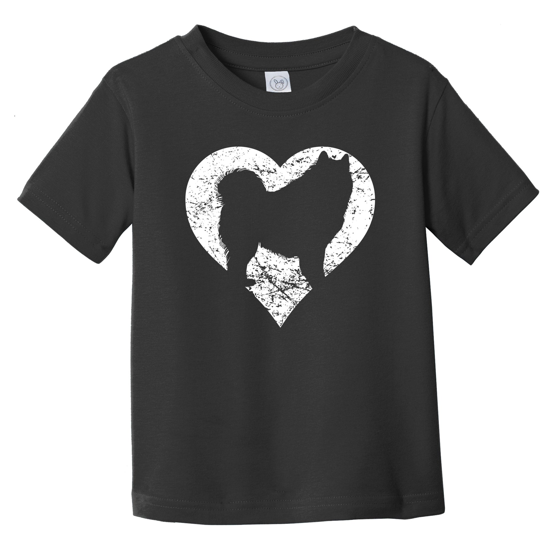 Distressed Samoyed Heart Dog Owner Graphic Infant Toddler T-Shirt