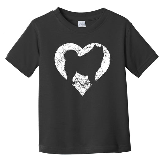 Distressed Samoyed Heart Dog Owner Graphic Infant Toddler T-Shirt