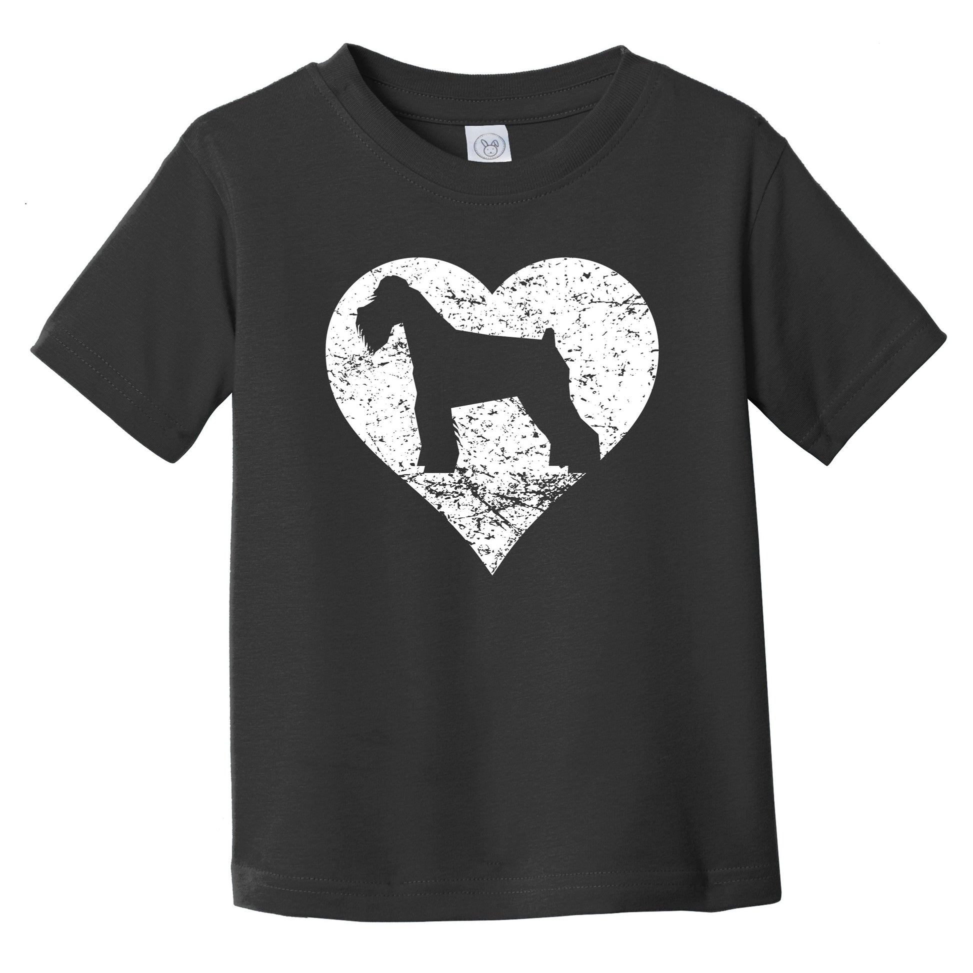 Distressed Schnauzer Heart Dog Owner Graphic Infant Toddler T-Shirt