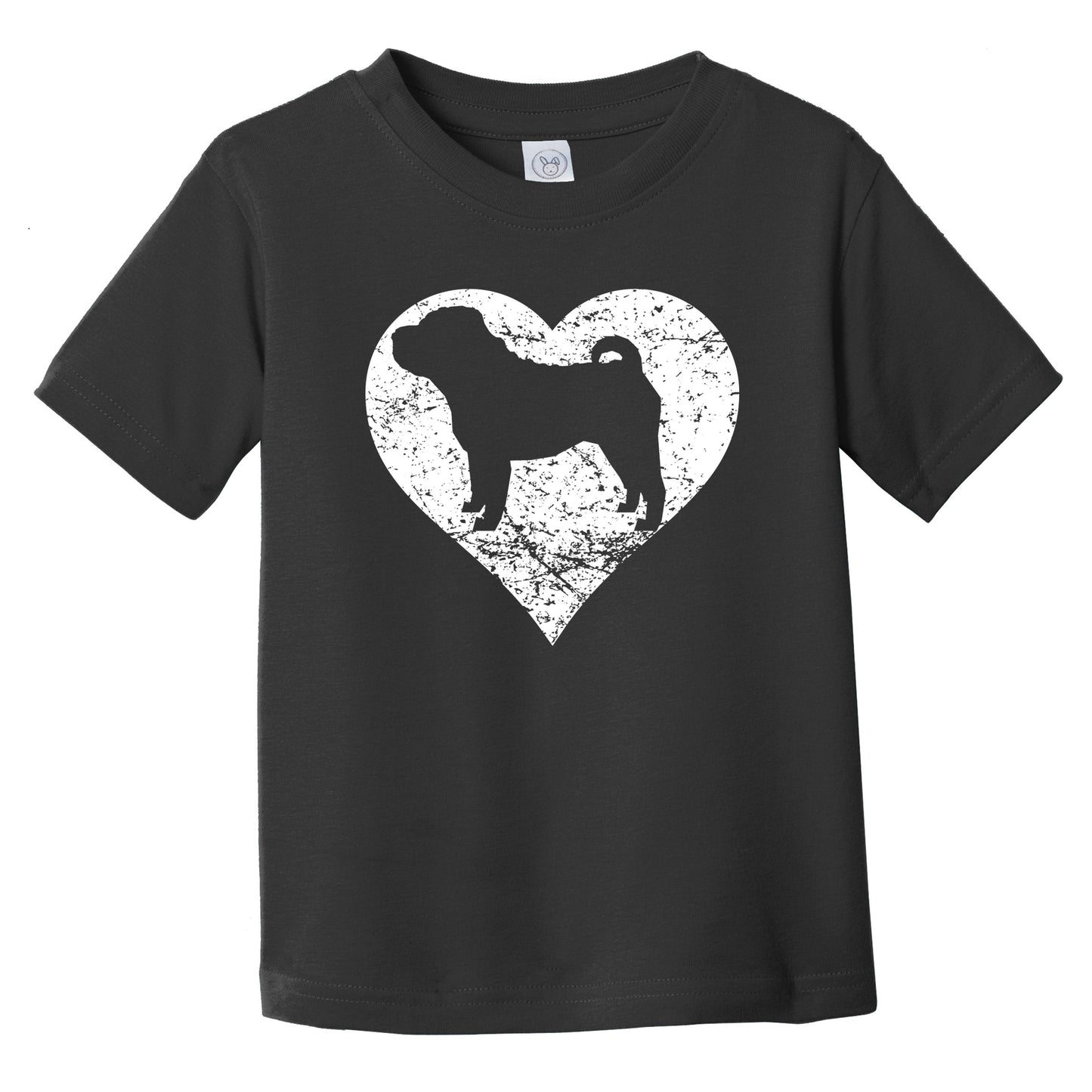 Distressed Shar Pei Heart Dog Owner Graphic Infant Toddler T-Shirt