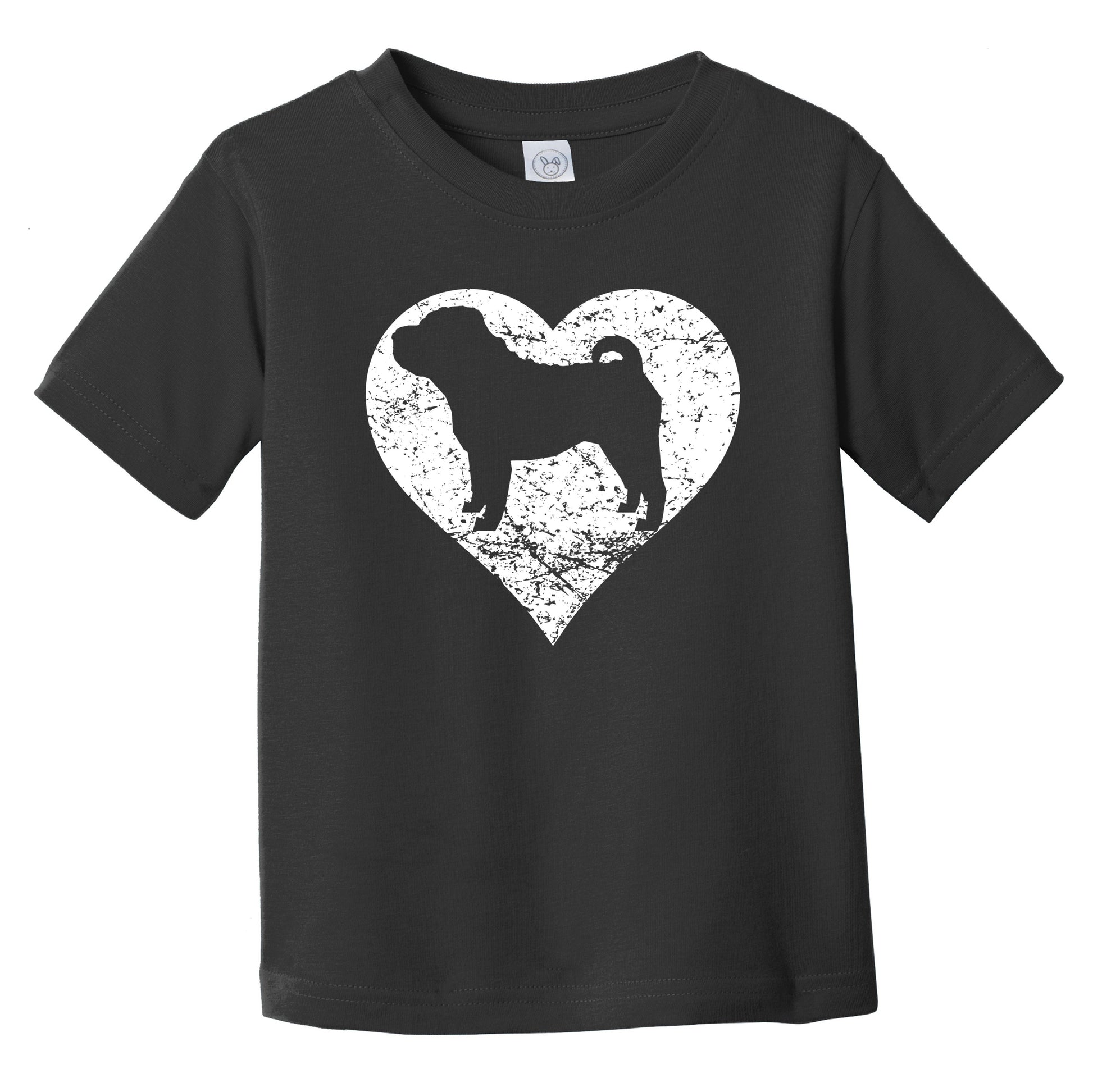 Distressed Shar Pei Heart Dog Owner Graphic Infant Toddler T-Shirt