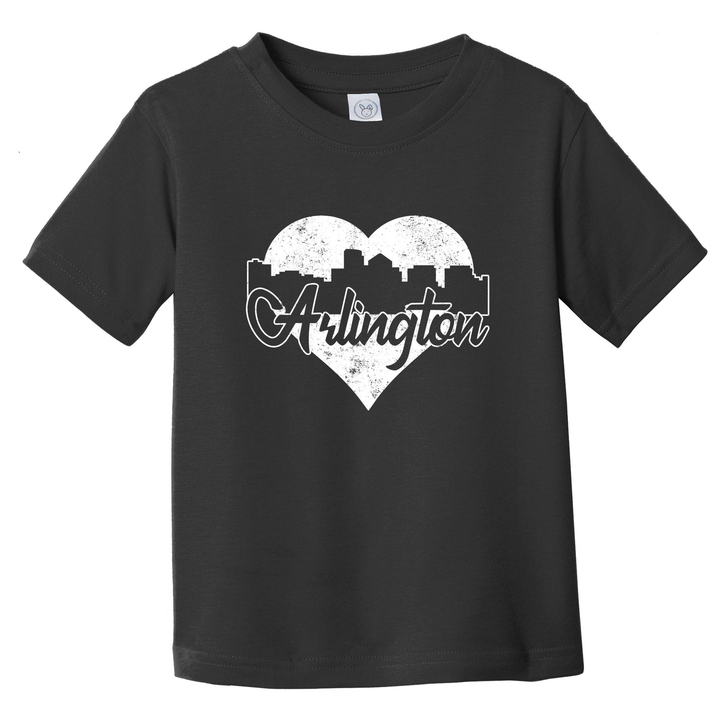 Retro Arlington Virginia Skyline Heart Distressed Infant Toddler T-Shirt