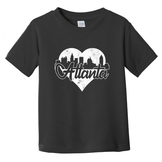Retro Atlanta Georgia Skyline Heart Distressed Infant Toddler T-Shirt
