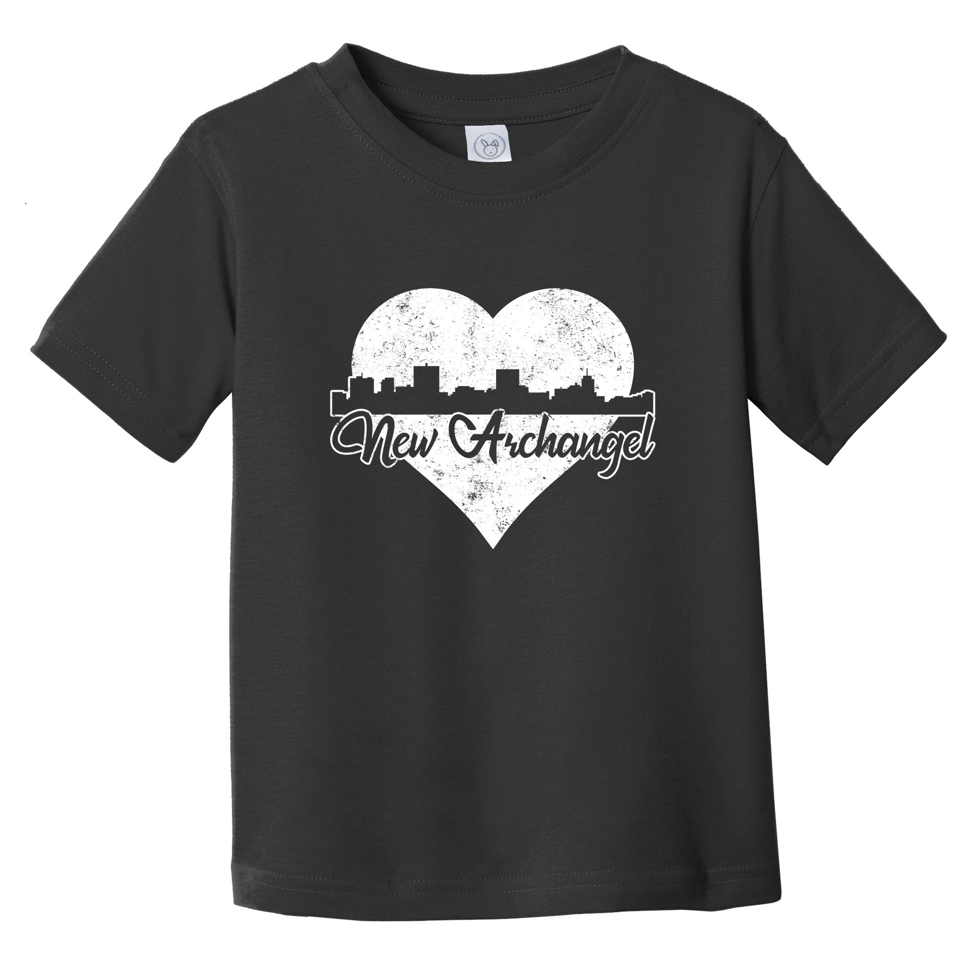 Retro New Archangel Alaska Skyline Heart Distressed Infant Toddler T-Shirt