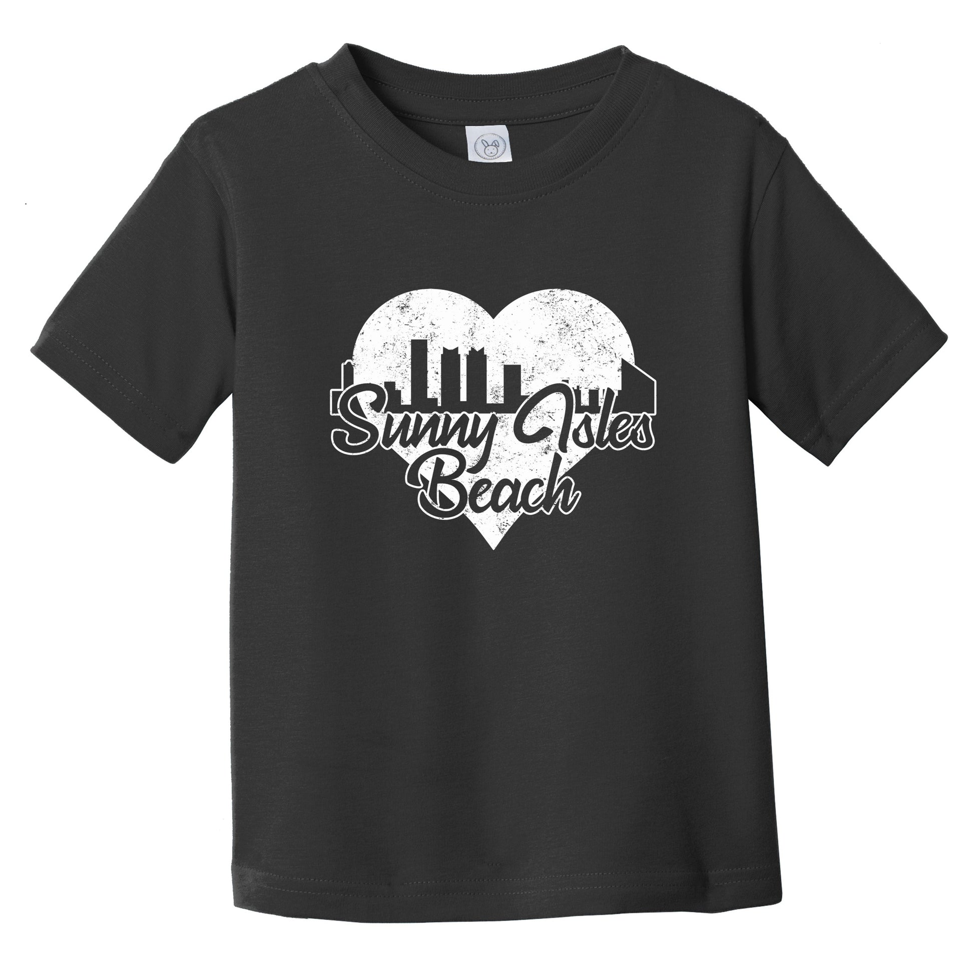 Retro Sunny Isles Beach Florida Skyline Heart Distressed Infant Toddler T-Shirt
