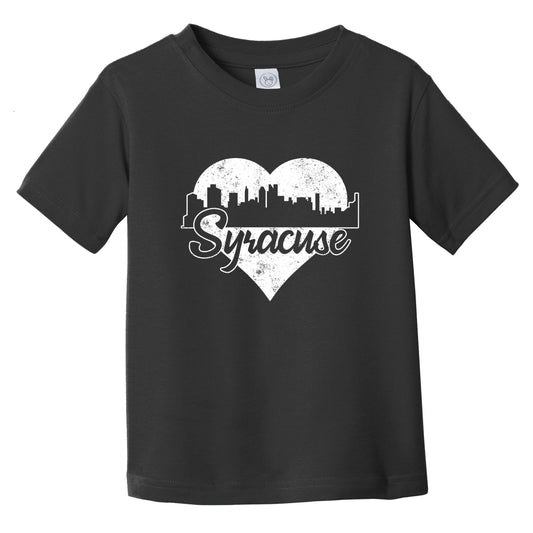 Retro Syracuse New York Skyline Heart Distressed Infant Toddler T-Shirt