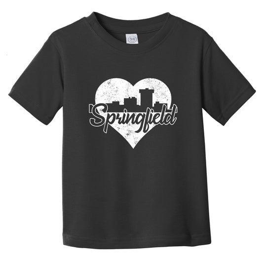 Retro Springfield Missouri Skyline Heart Distressed Infant Toddler T-Shirt