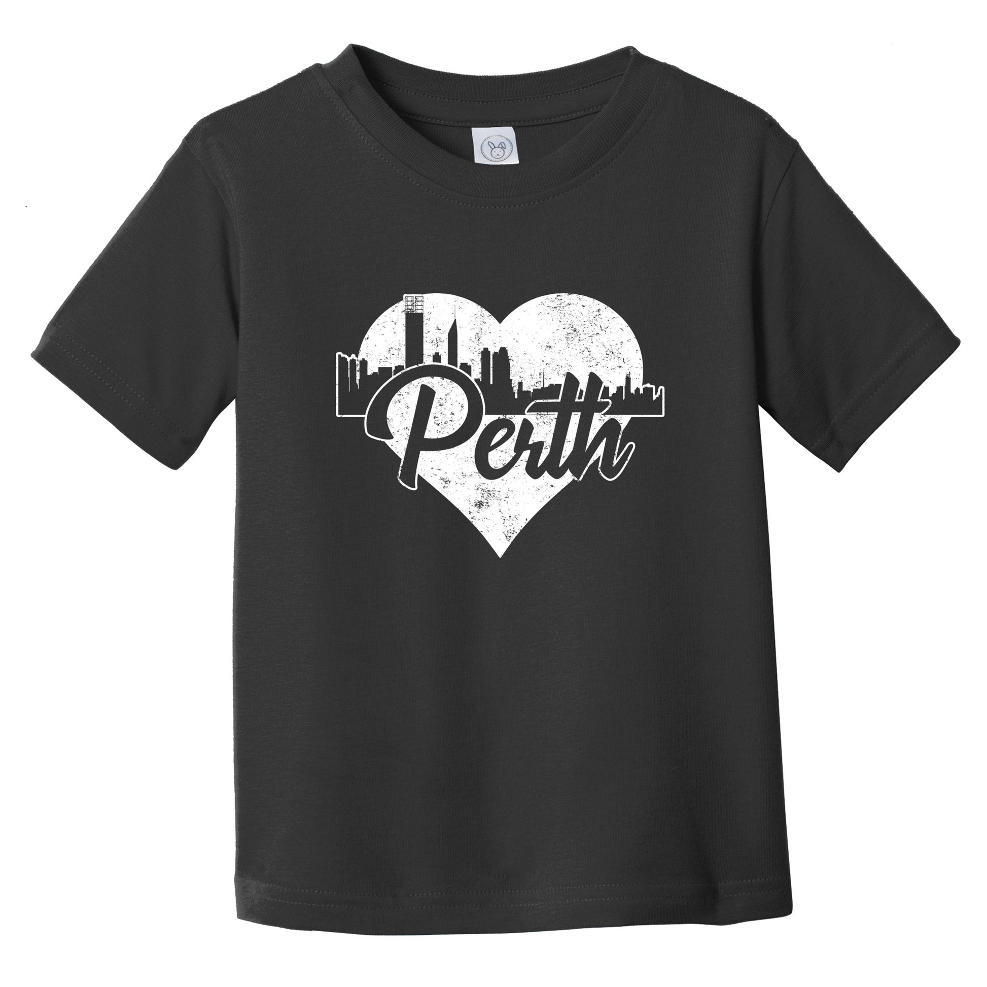 Retro Perth Australia Skyline Heart Distressed Infant Toddler T-Shirt