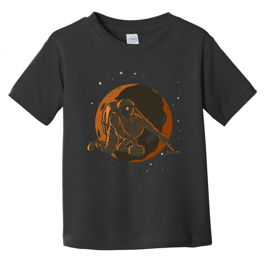 Curling Astronaut Outer Space Spaceman Infant Toddler T-Shirt