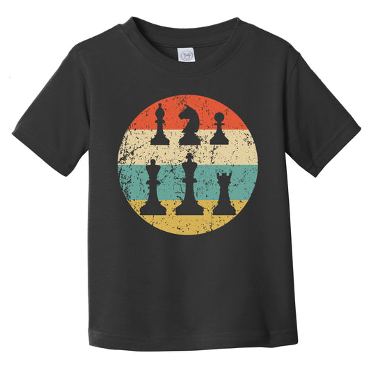 Chess Shirt - Retro Chess Pieces Icon Infant Toddler T-Shirt