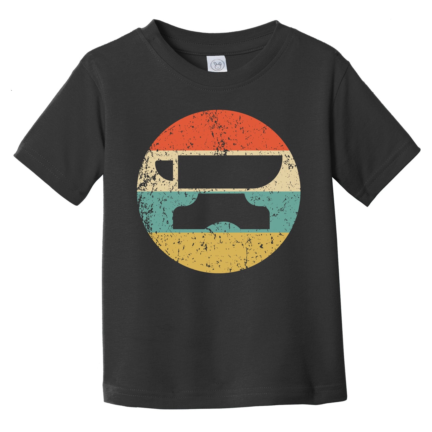 Retro Anvil 1960s 1970s Vintage Style Blacksmith Metalworker Infant Toddler T-Shirt