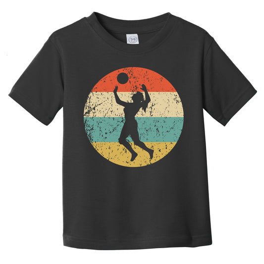 Retro Volleyball Serve 1960s 1970s Vintage Style Volleyball Infant Toddler T-Shirt