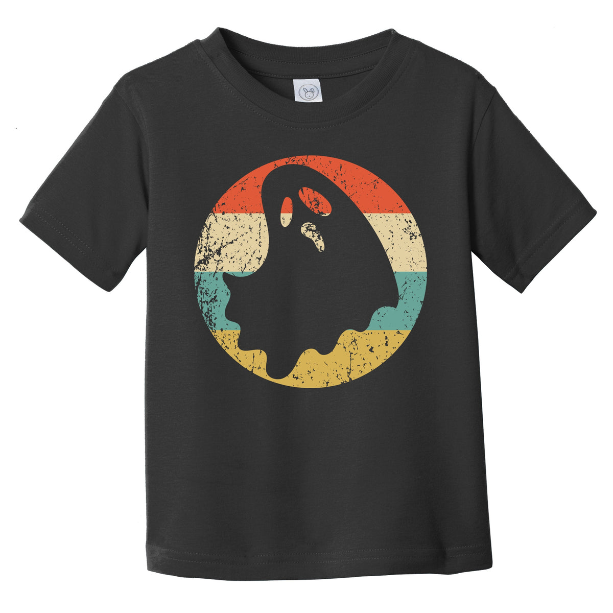 Retro Spooky Scary Ghost Silhouette Creepy Halloween Infant Toddler T-Shirt