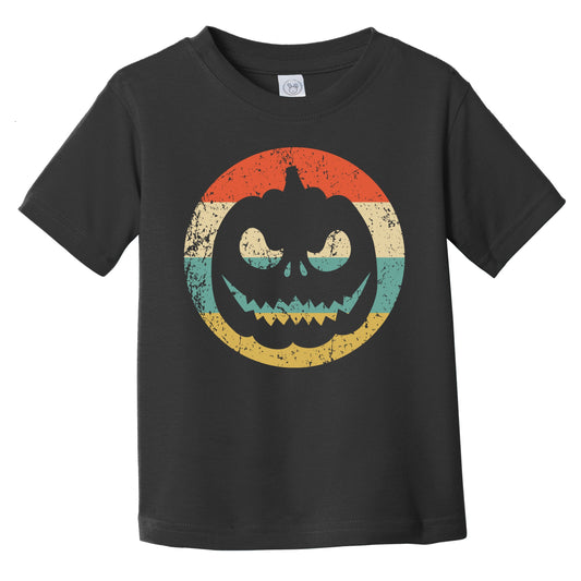 Halloween Spooky Scary Jackolantern Pumpkin Silhouette Retro Infant Toddler T-Shirt