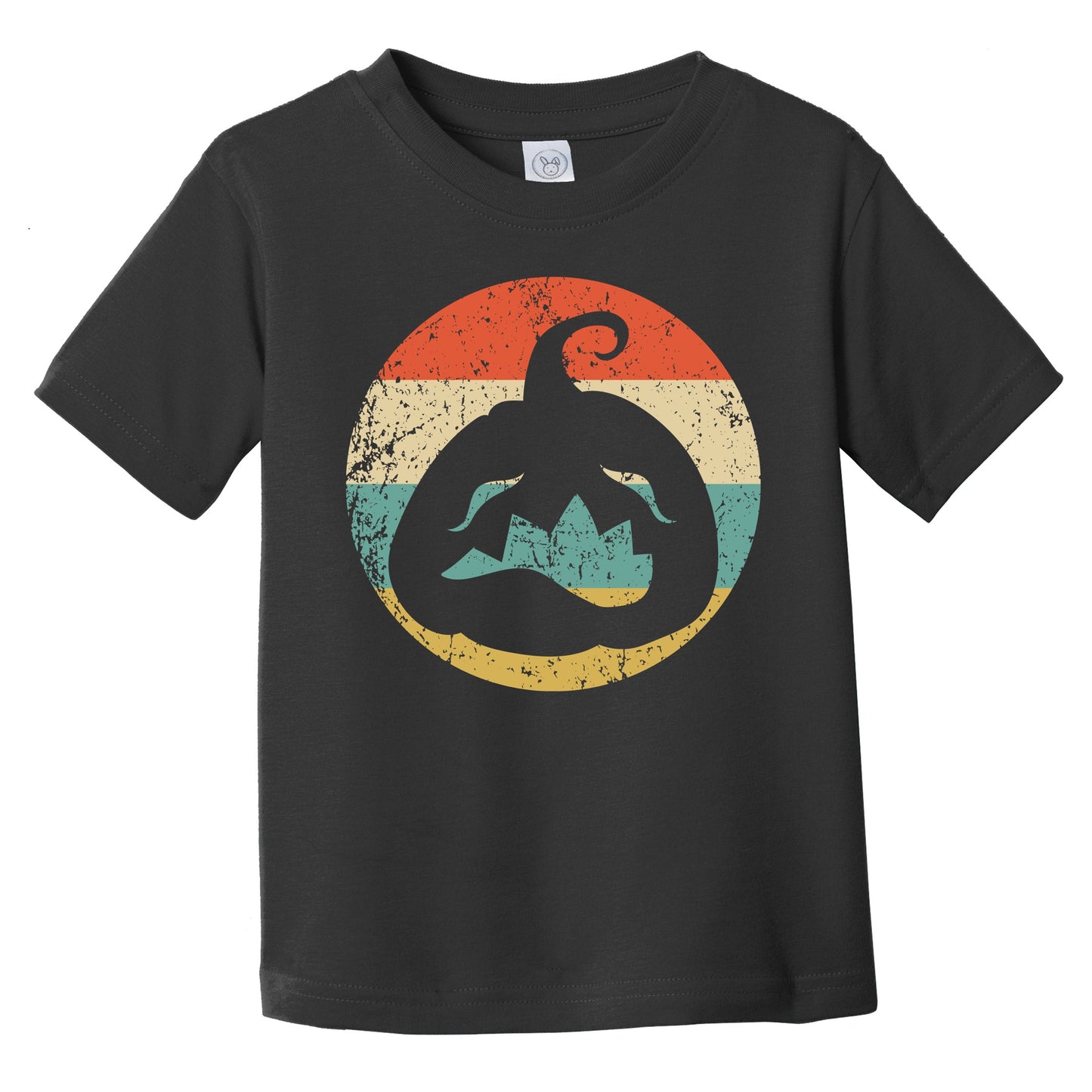 Retro Spooky Halloween Jackolantern Pumpkin Silhouette Scary Infant Toddler T-Shirt