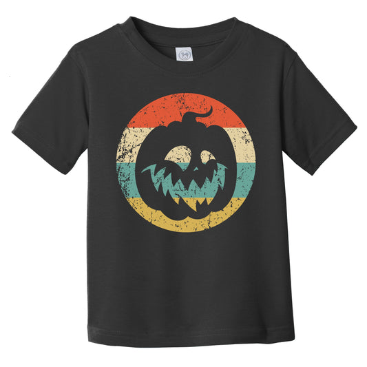 Retro Halloween Jackolantern Pumpkin Silhouette Spooky Scary Infant Toddler T-Shirt