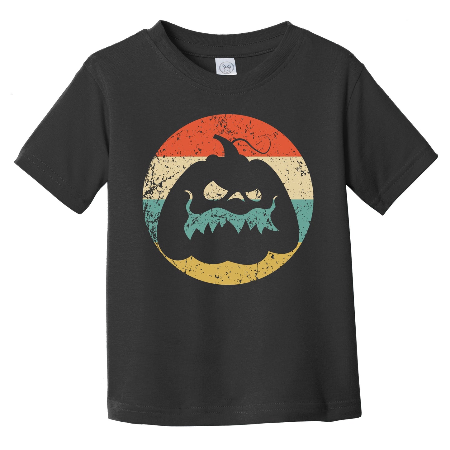 Retro Spooky Scary Jack-o-lantern Pumpkin Creepy Halloween Infant Toddler T-Shirt