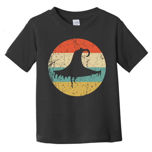 Retro Spooky Scary Witch Hat Silhouette Halloween Infant Toddler T-Shirt