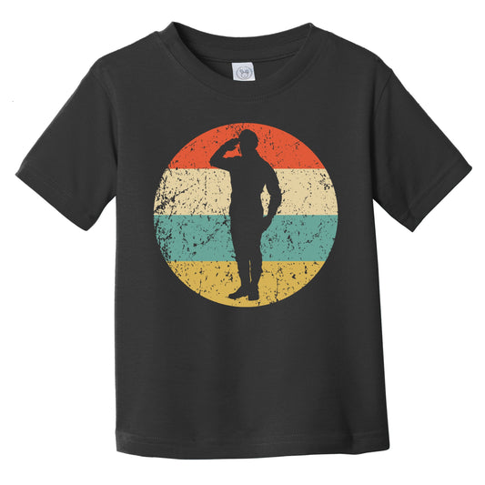 Military Man Salute Silhouette Retro Soldier Infant Toddler T-Shirt