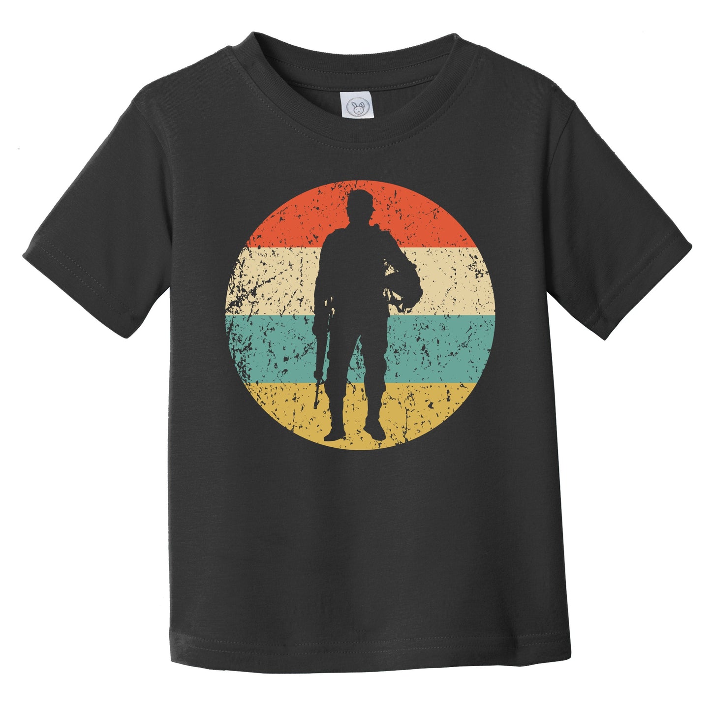 Standing Soldier Silhouette Retro Military Infant Toddler T-Shirt