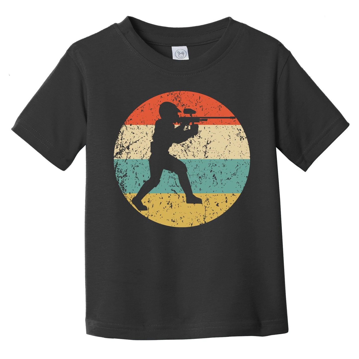 Paintball Player Silhouette Retro Sports Infant Toddler T-Shirt