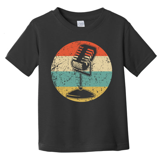 Old School Microphone Silhouette Retro Podcast Podcaster Infant Toddler T-Shirt