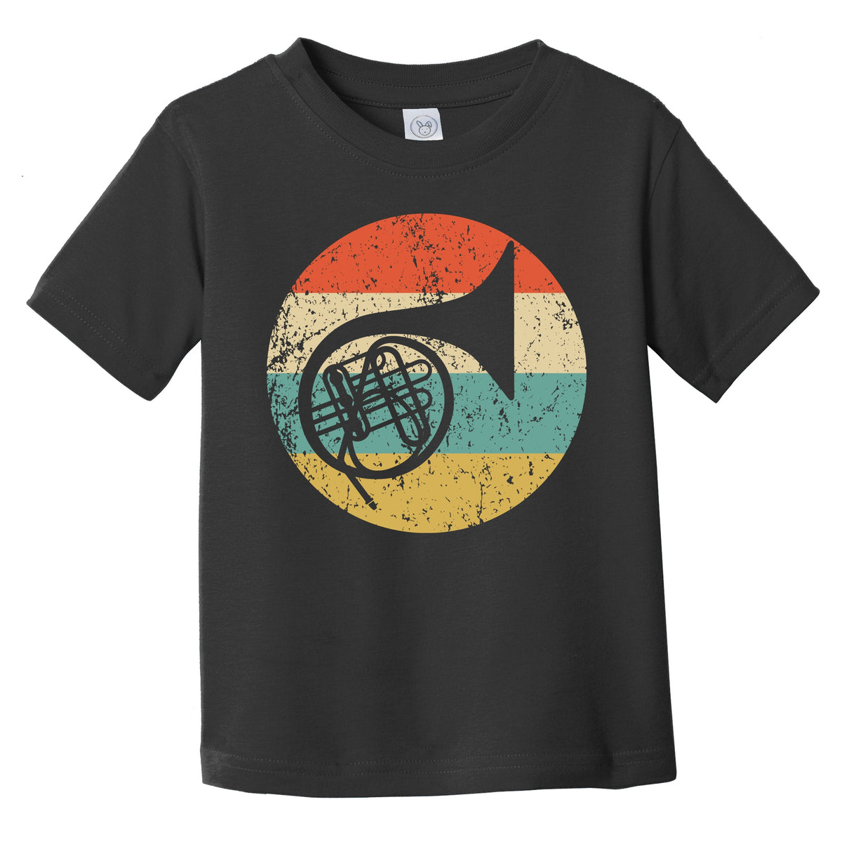 French Horn Retro Music Musician Musical Instrument Infant Toddler T-Shirt