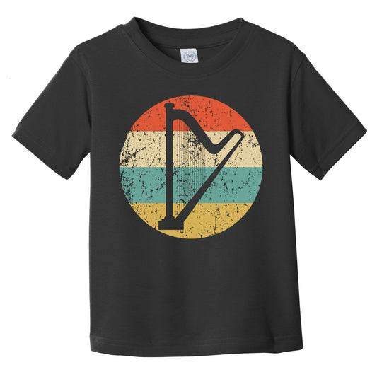 Harp Silhouette Retro Music Musician Musical Instrument Infant Toddler T-Shirt