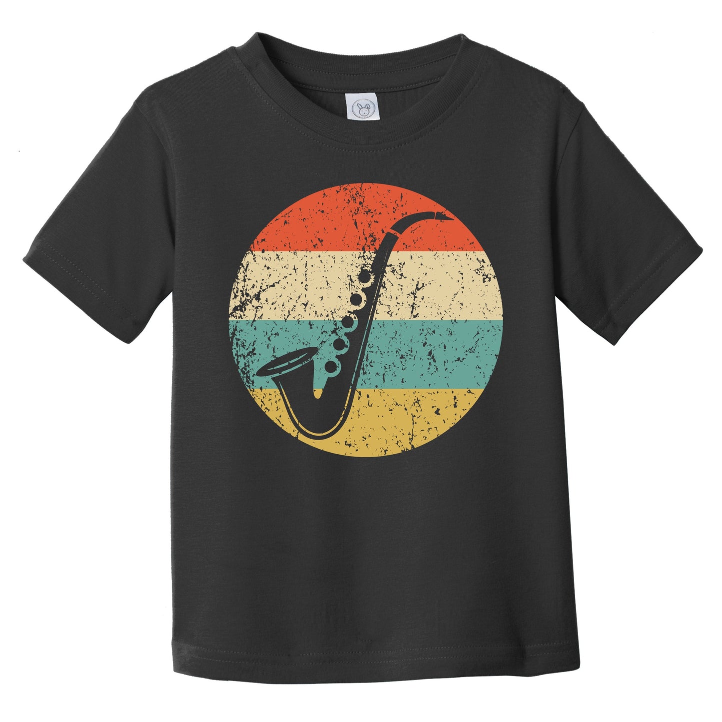 Saxophone Silhouette Retro Music Musician Musical Instrument Infant Toddler T-Shirt