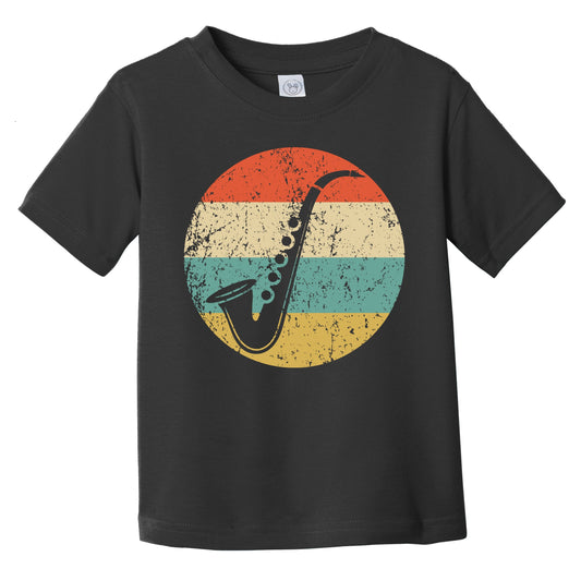 Saxophone Silhouette Retro Music Musician Musical Instrument Infant Toddler T-Shirt