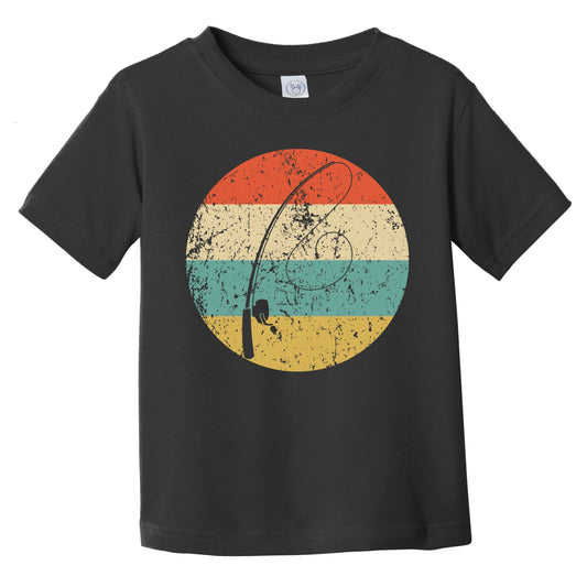 Fishing Pole Fishing Rod Silhouette Retro Fisherman Infant Toddler T-Shirt