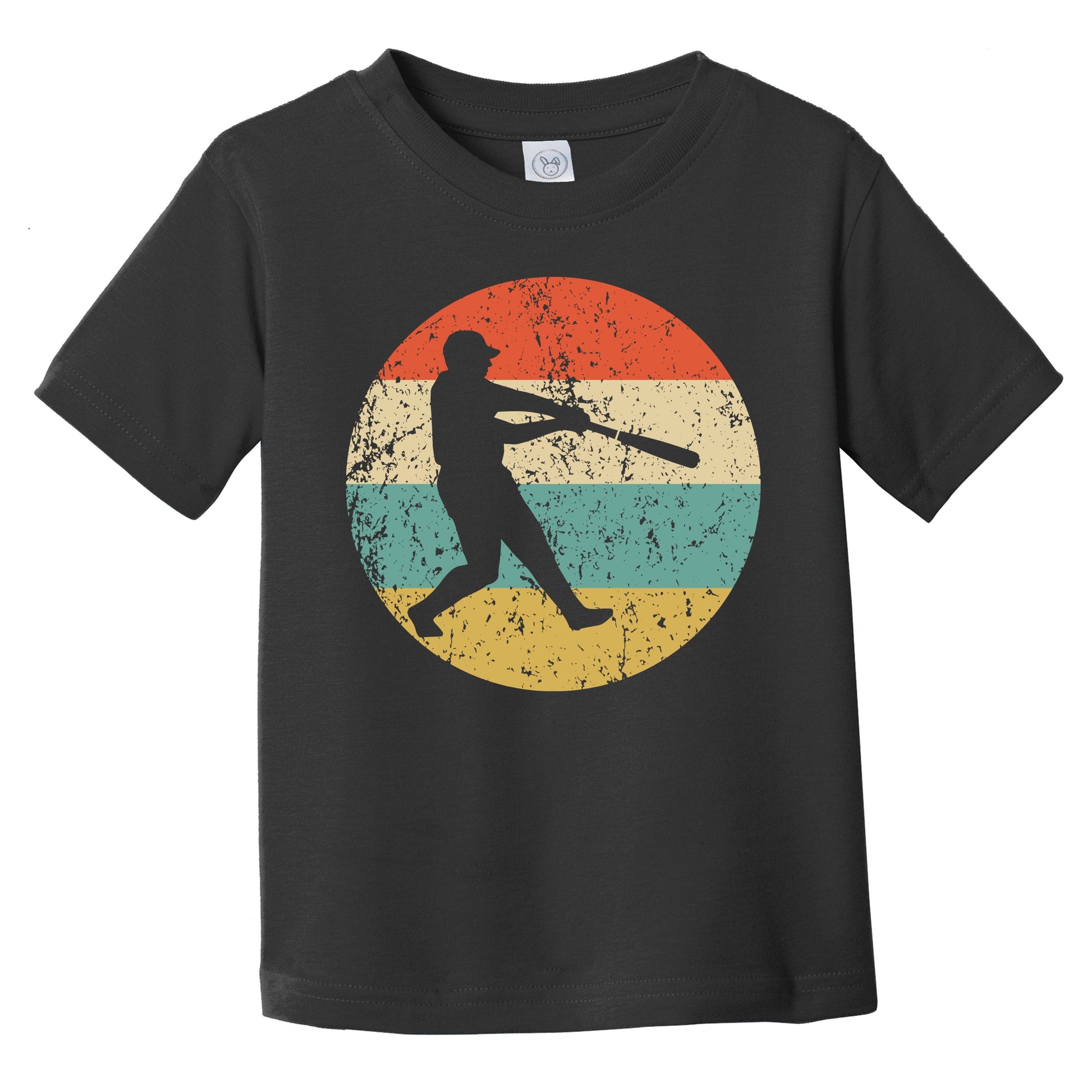 Baseball Batter Baseball Player Silhouette Retro Sports Infant Toddler T-Shirt