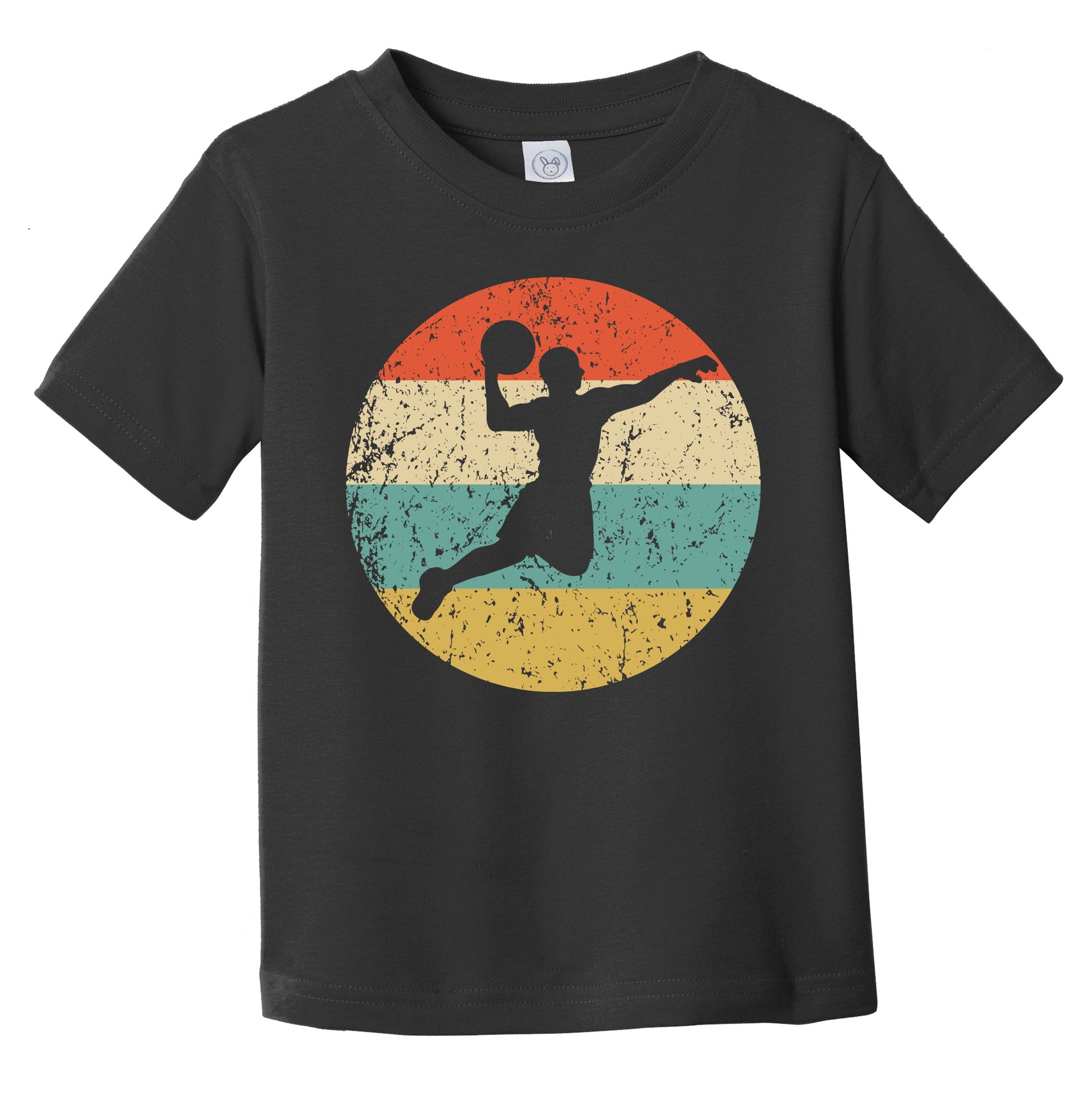 Basketball Player Dunk Silhouette Retro Sports Infant Toddler T-Shirt