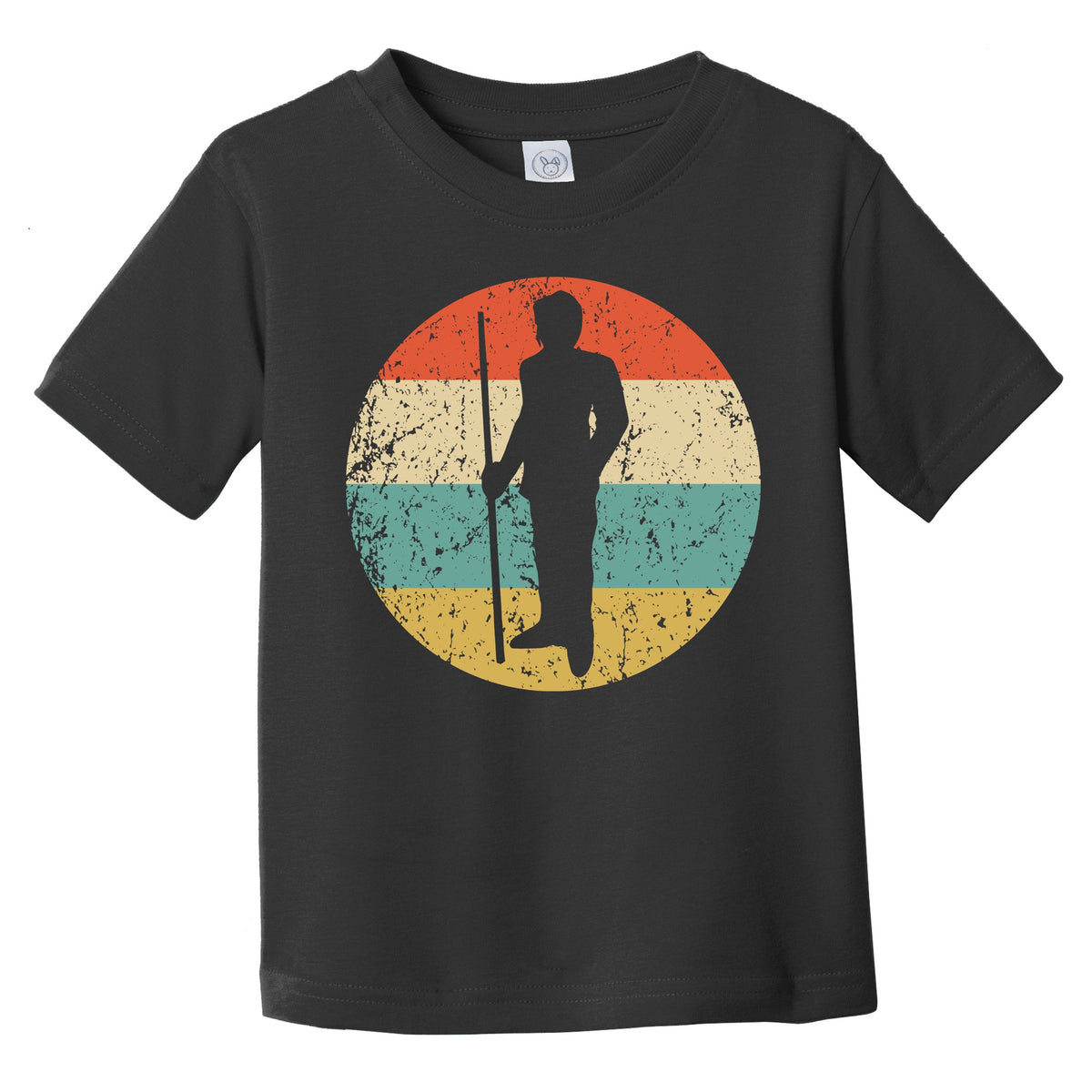 Billiards Player Pool Shark Silhouette Retro Sports Infant Toddler T-Shirt