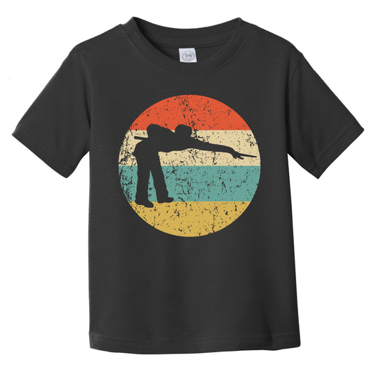 Billiards Player Pool Player Silhouette Retro Sports Infant Toddler T-Shirt