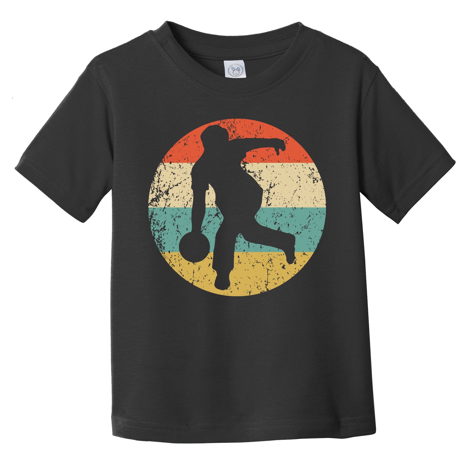 Bowler Bowling Silhouette Retro Sports Infant Toddler T-Shirt