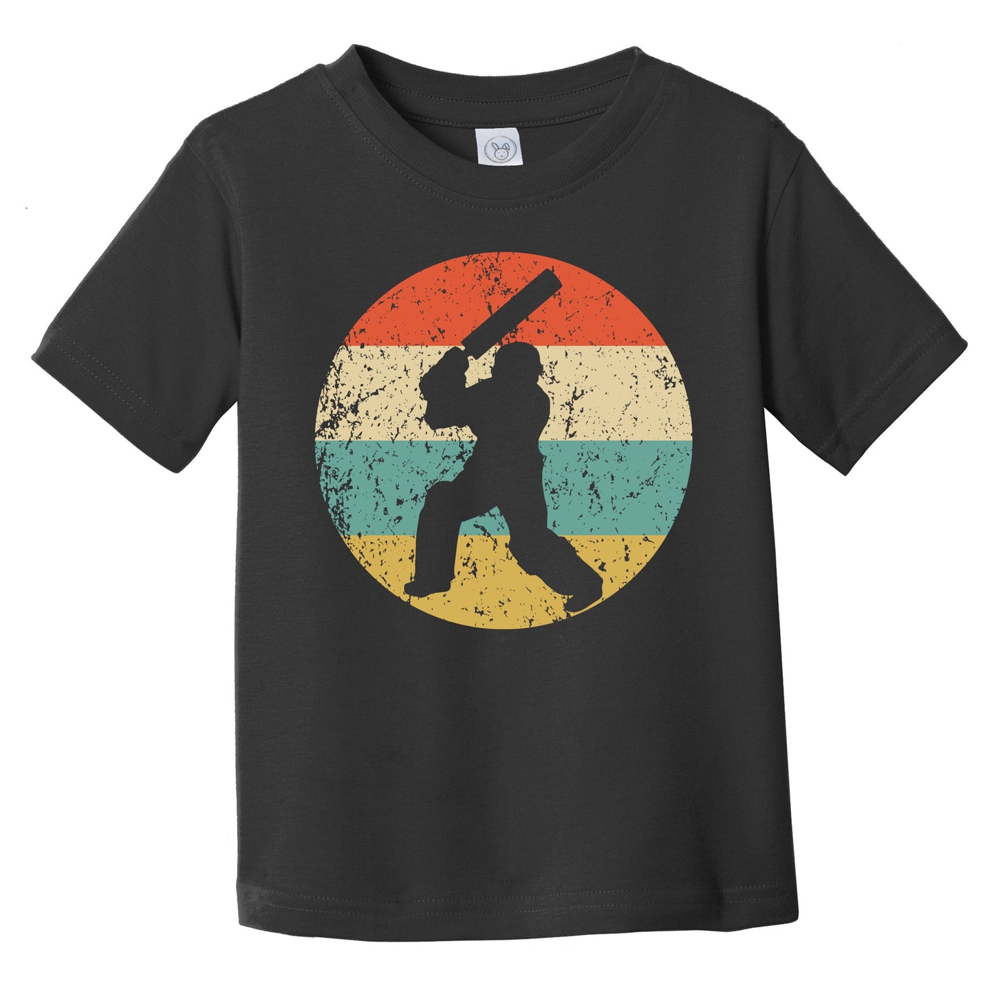 Cricket Player Silhouette Retro Sports Infant Toddler T-Shirt