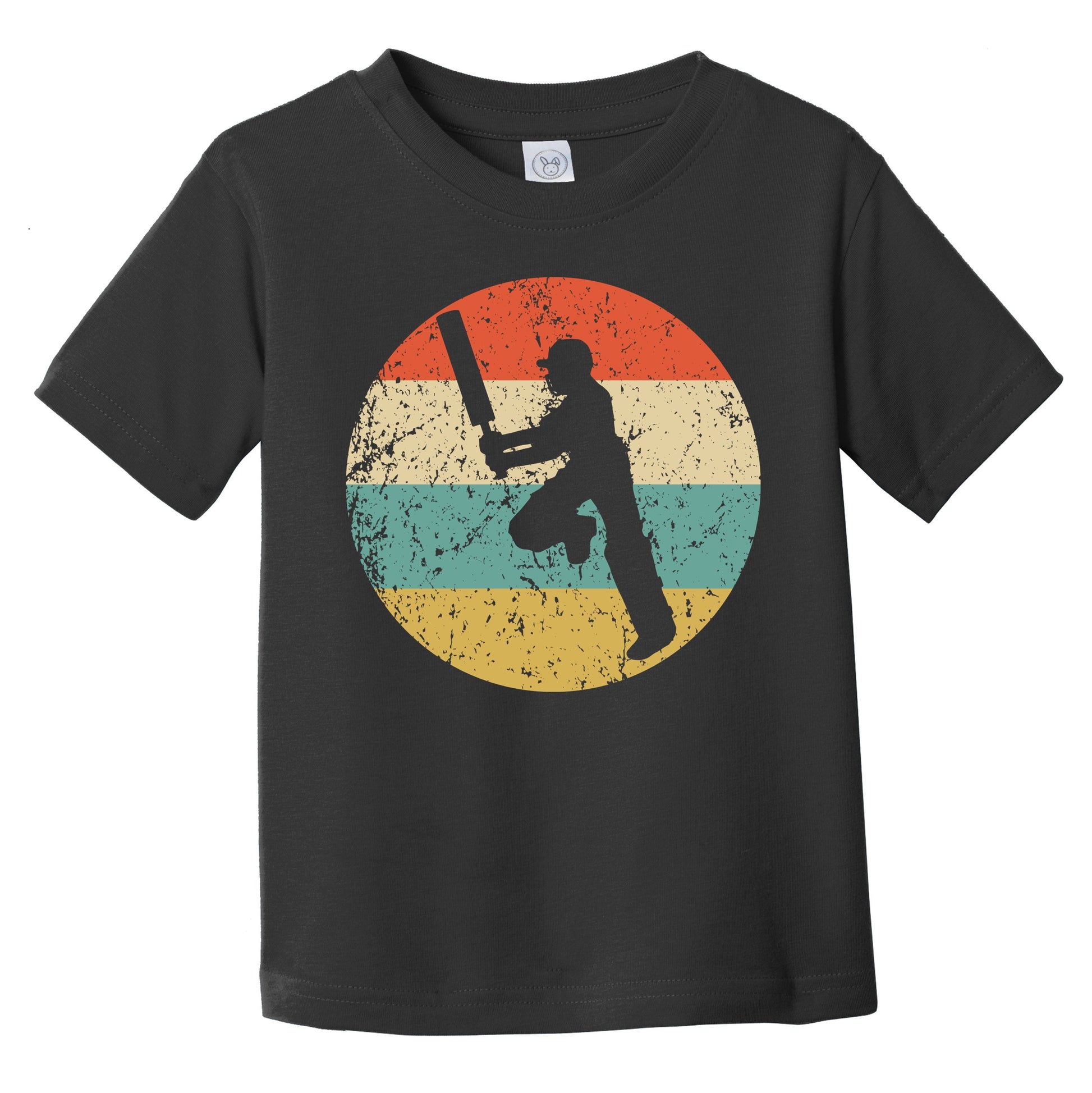 Cricket Player Silhouette Retro Sports Infant Toddler T-Shirt