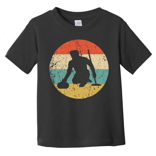 Curler Curling Silhouette Retro Sports Infant Toddler T-Shirt