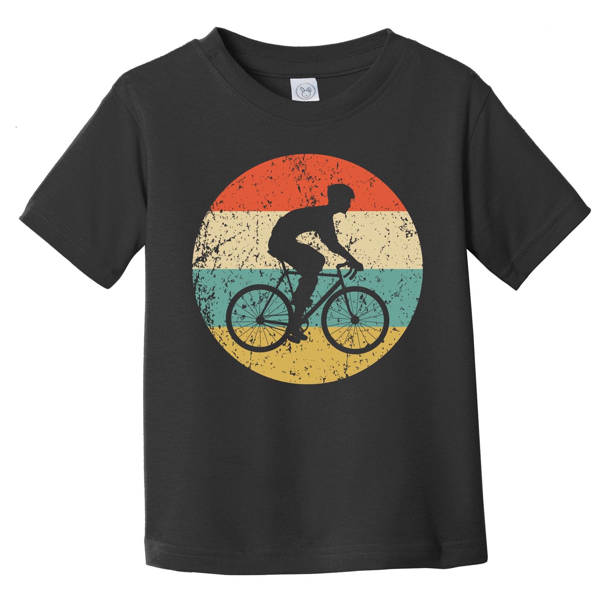 Cyclist Riding Bike Cycling Silhouette Retro Sports Infant Toddler T-Shirt