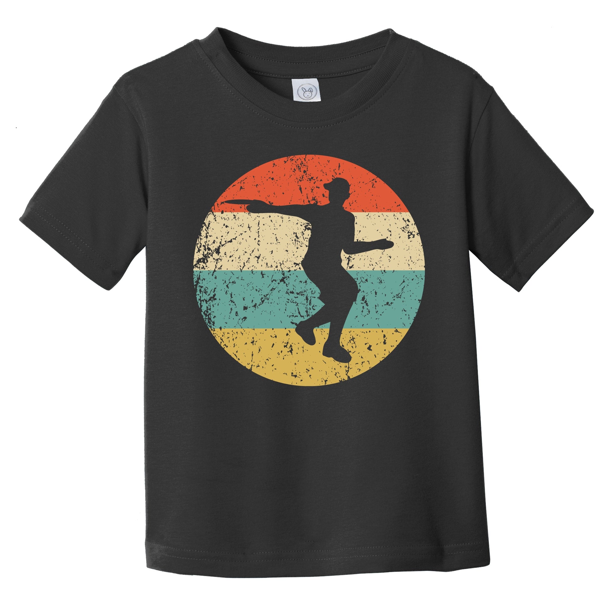 Disc Golf Player Silhouette Retro Sports Infant Toddler T-Shirt