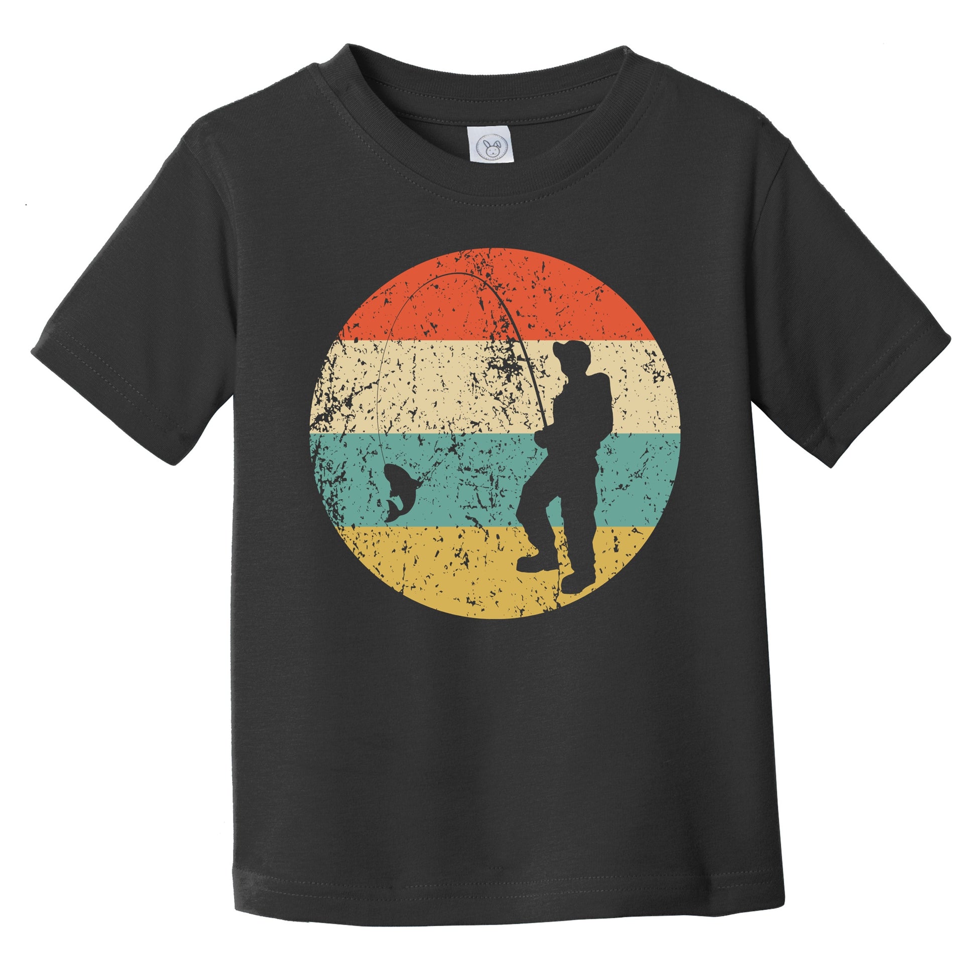 Fisherman Silhouette Retro Fishing Infant Toddler T-Shirt