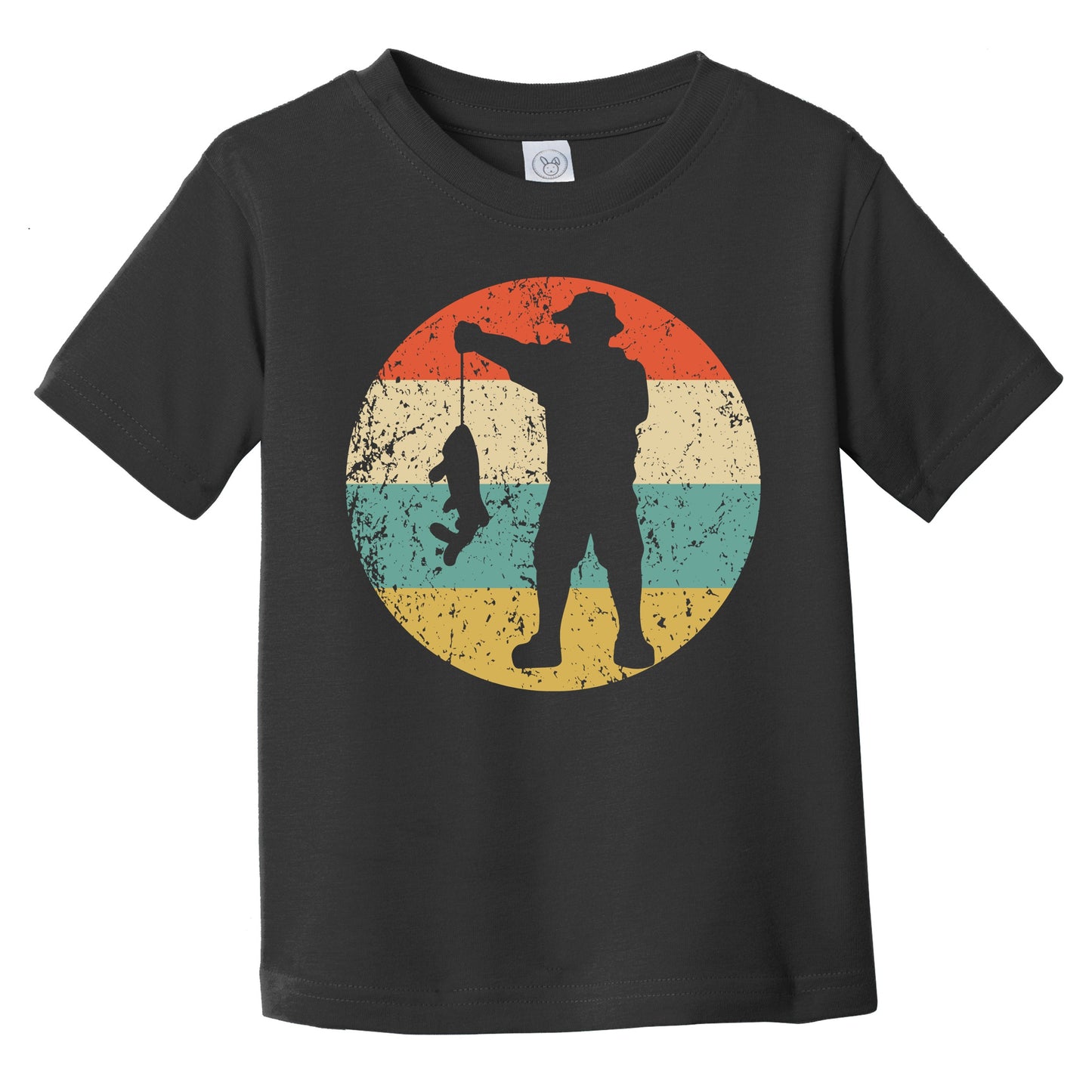 Fisherman Silhouette Retro Fishing Infant Toddler T-Shirt