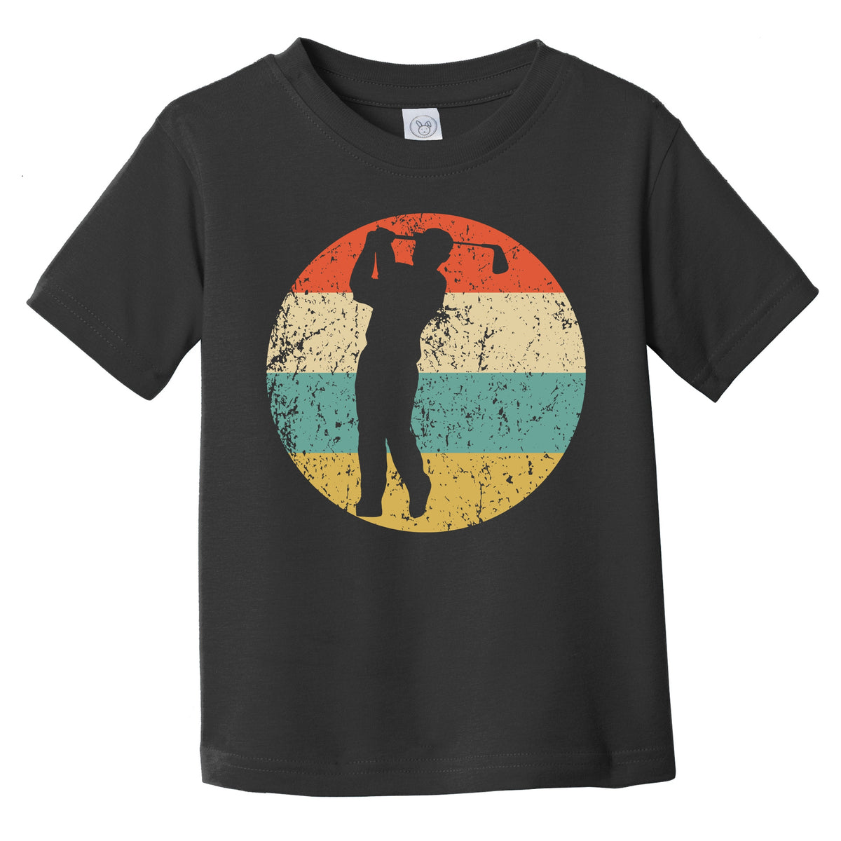 Golfer Golf Swing Silhouette Retro Sports Infant Toddler T-Shirt