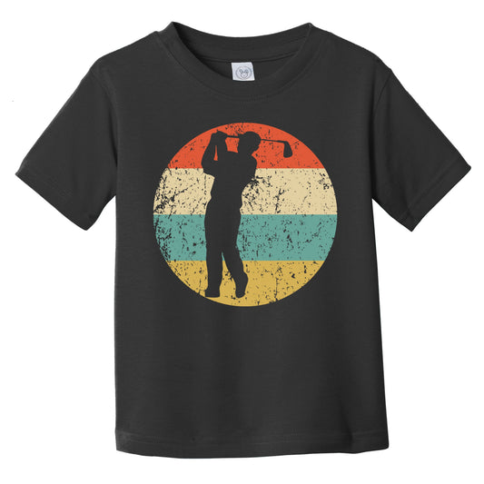 Golfer Golf Swing Silhouette Retro Sports Infant Toddler T-Shirt