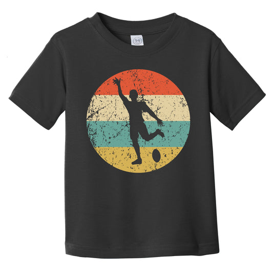Rugby Player Rugby Kick Silhouette Retro Sports Infant Toddler T-Shirt
