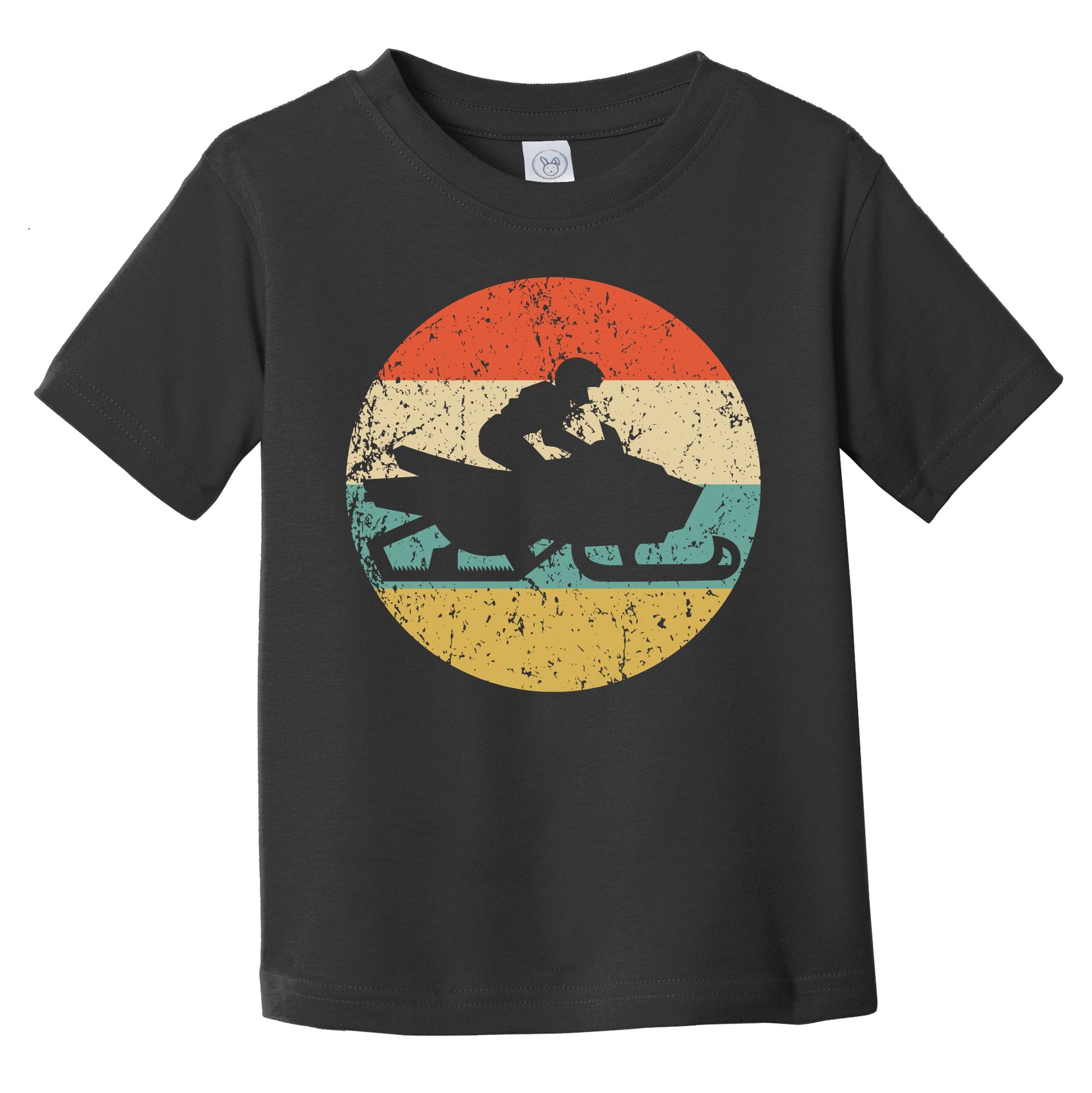 Snowmobile Snowmobiler Silhouette Retro Winter Sports Infant Toddler T-Shirt