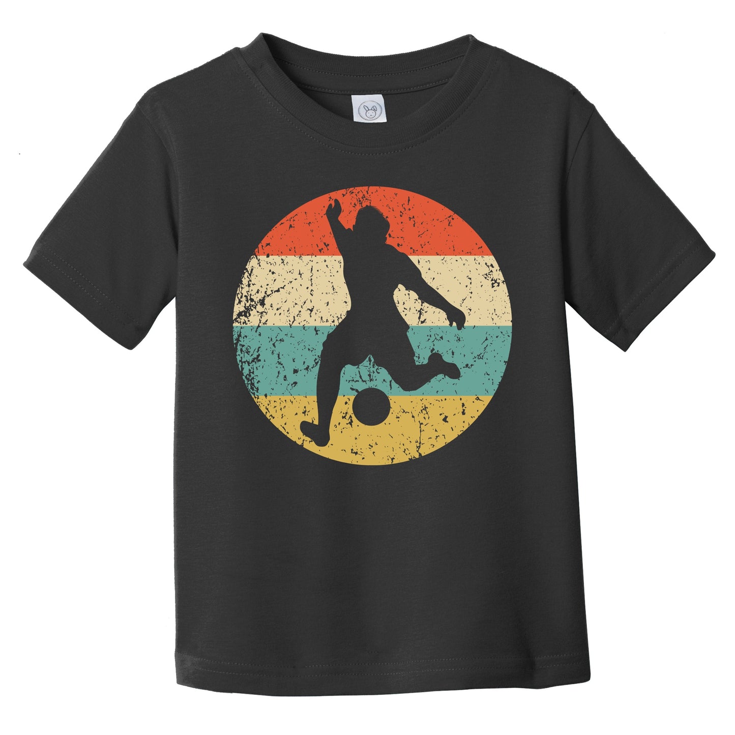 Soccer Player Kick Silhouette Retro Sports Infant Toddler T-Shirt